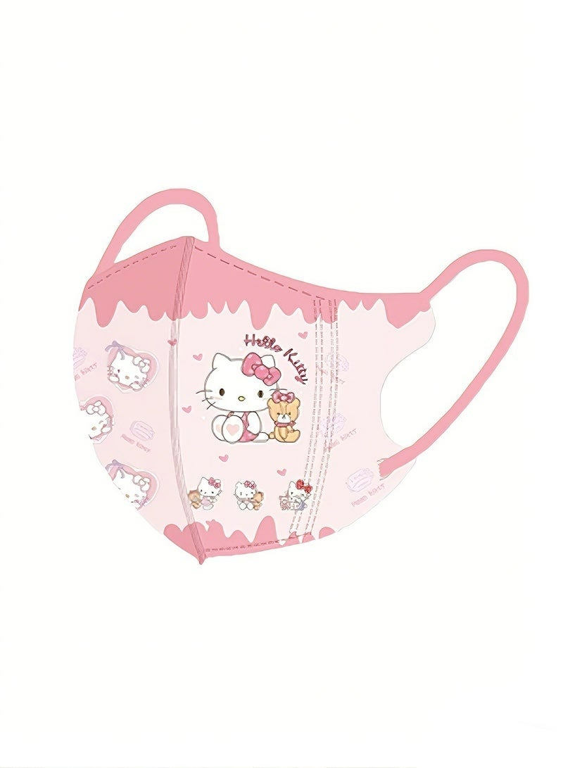 Sanrio 60 Pcs Individually Wrapped Children Disposable Masks 3 Layer Breathable Cute Unisex Face Masks For Kids Teenagers School Outdoor Camping Travel Daily Protection Against Dust Pollen For Girls - Image 5